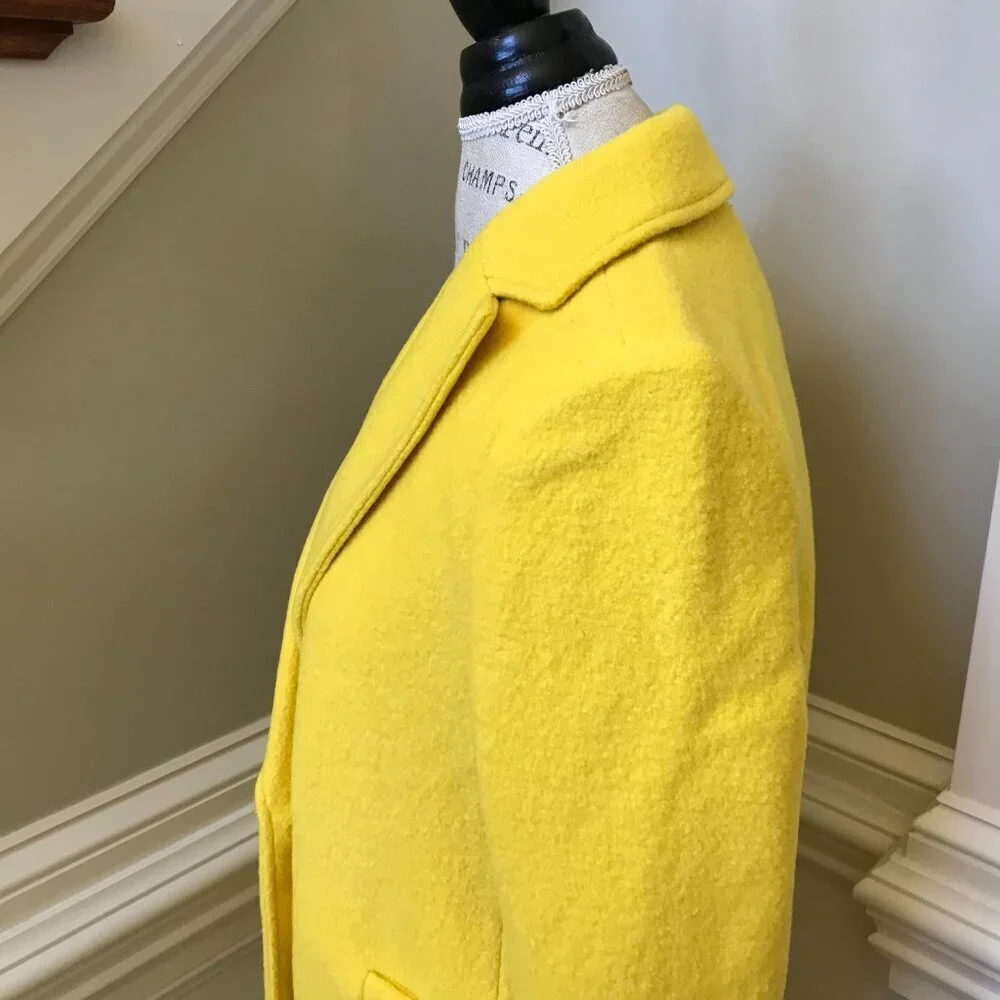 NWT JCrew Daphne Topcoat Coat Womens 0 Yellow Boiled Wool BT996 Jacket NEW
